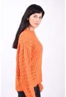 Women Sweater Pieces Pcjess O-Neck Mandarin Orange
